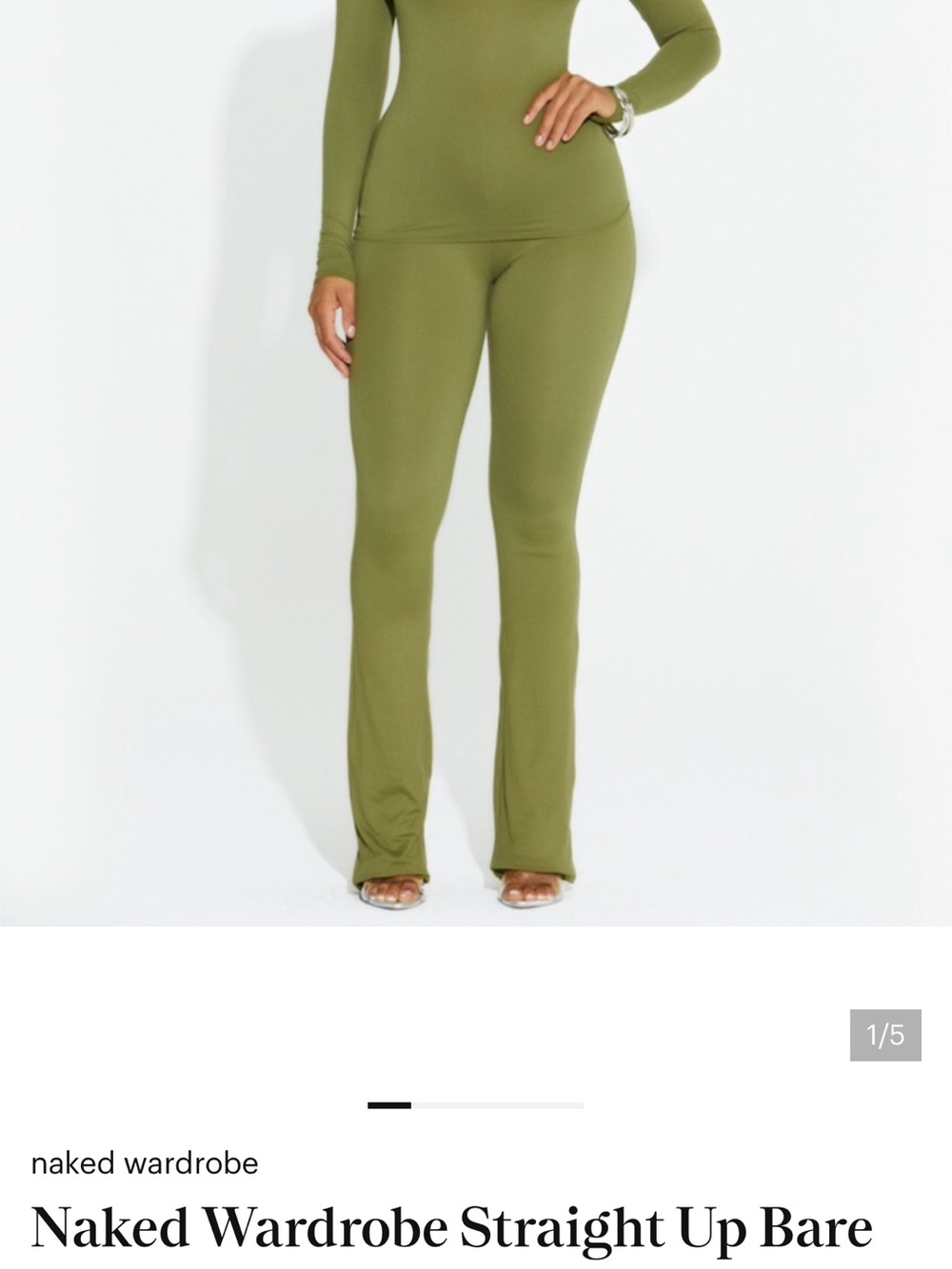 naked wardrobe olive green straight leg pants